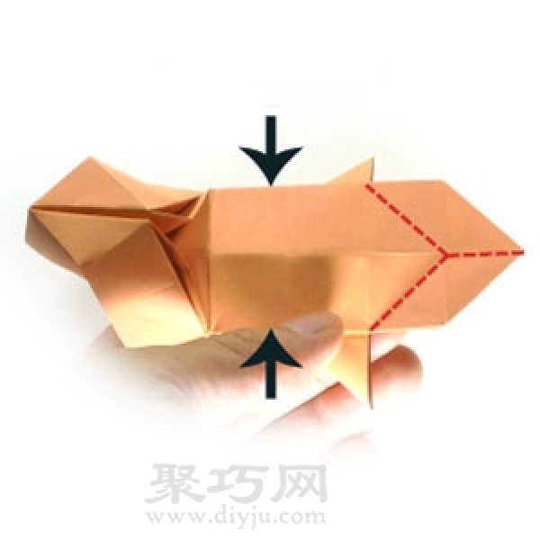 Learn to make origami three-dimensional standing puppy step by step