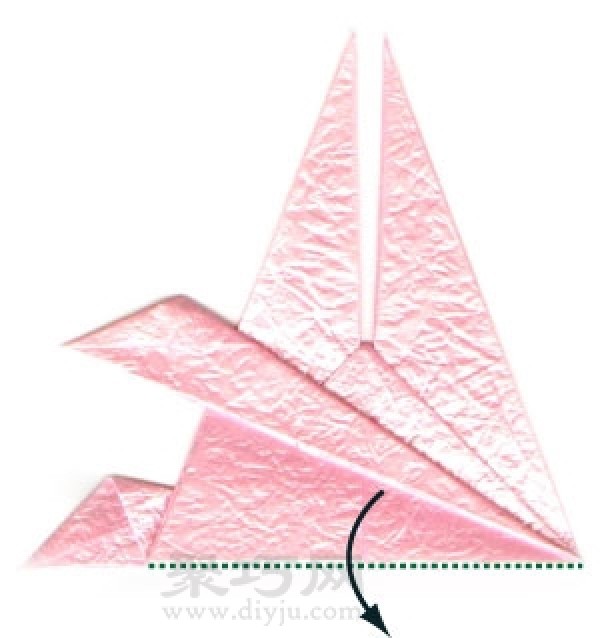 Simple folding method of paper cranes Step by step illustration of folding paper cranes