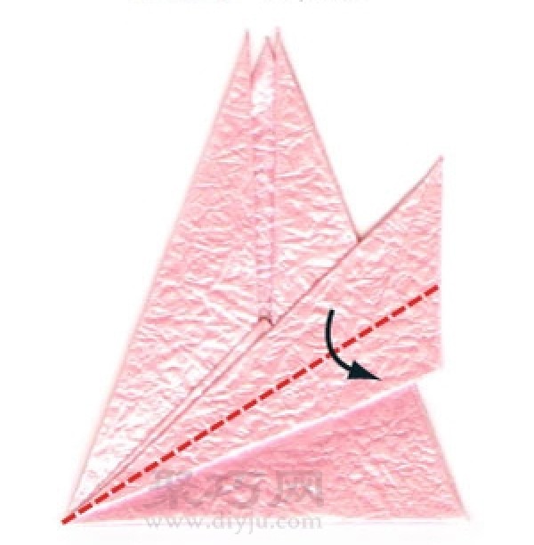 Simple folding method of paper cranes Step by step illustration of folding paper cranes