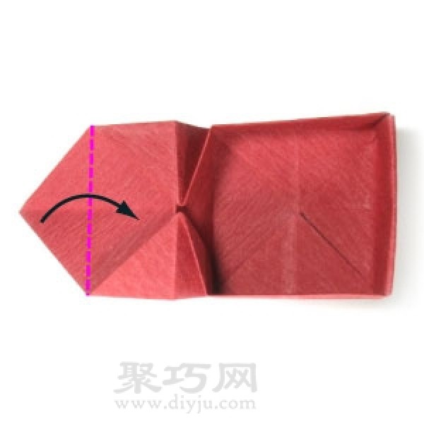 Illustration of how to fold a handmade origami square hat