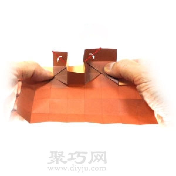 Learn to make origami three-dimensional standing puppy step by step