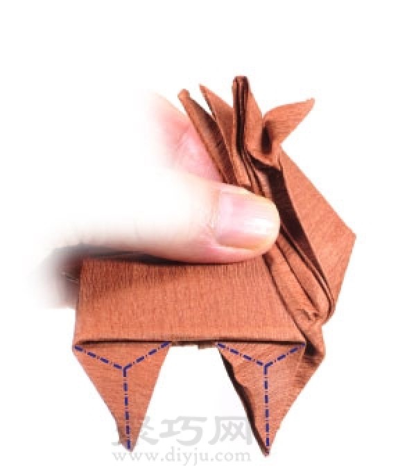 How to make origami three-dimensional reindeer