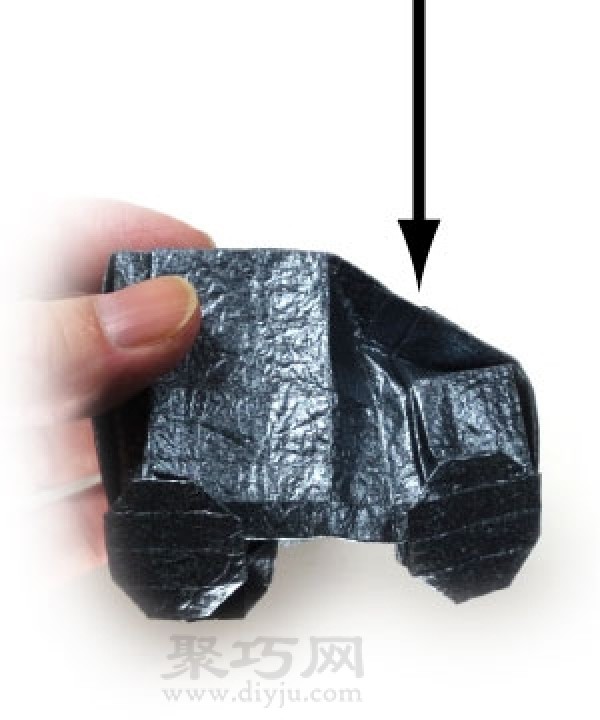 Illustration of folding origami 3D jeep