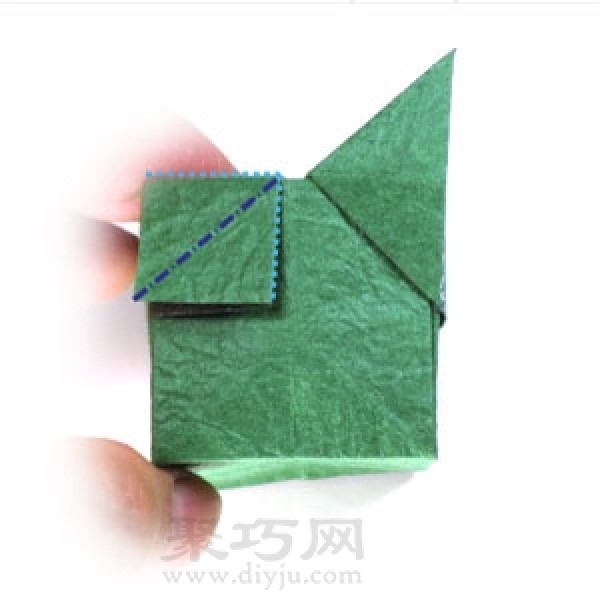 Illustration of folding origami butterfly box