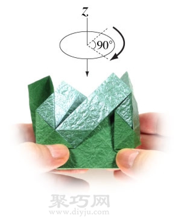 Simple origami illustration of a square box with lid