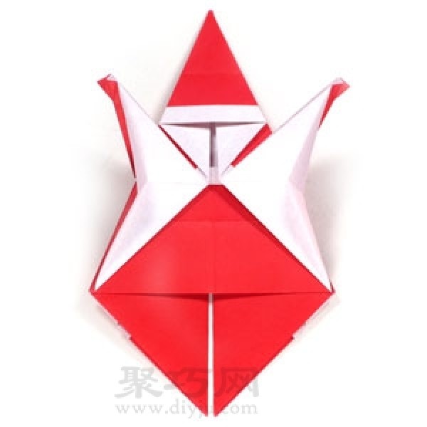 Illustration of steps to make origami 3D Santa Claus