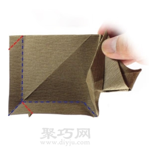 Three-dimensional rhinoceros origami method