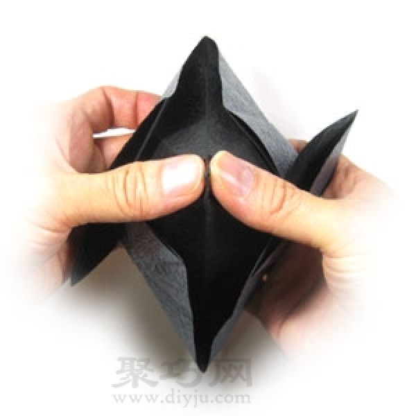 Steps for folding origami angelfish