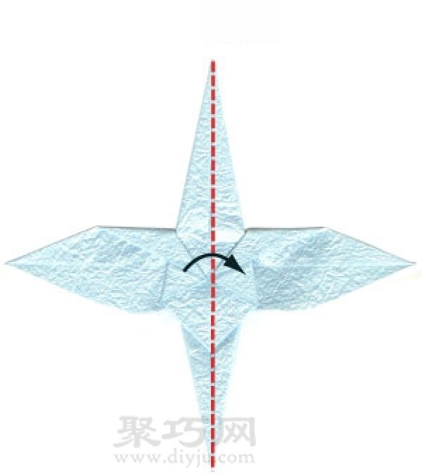 Illustration of steps to make origami flying paper cranes