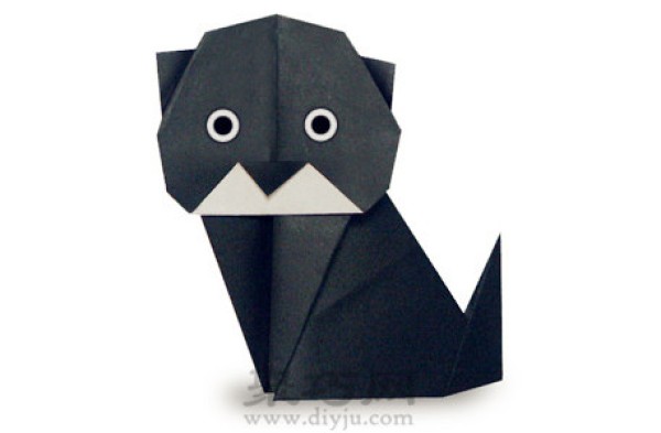 Kindergarten origami little black cat handmade origami tutorial