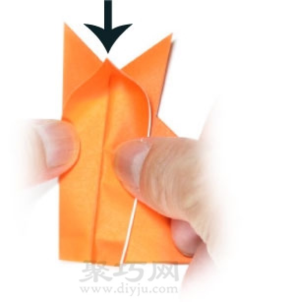 Origami three-dimensional fox folding method illustration