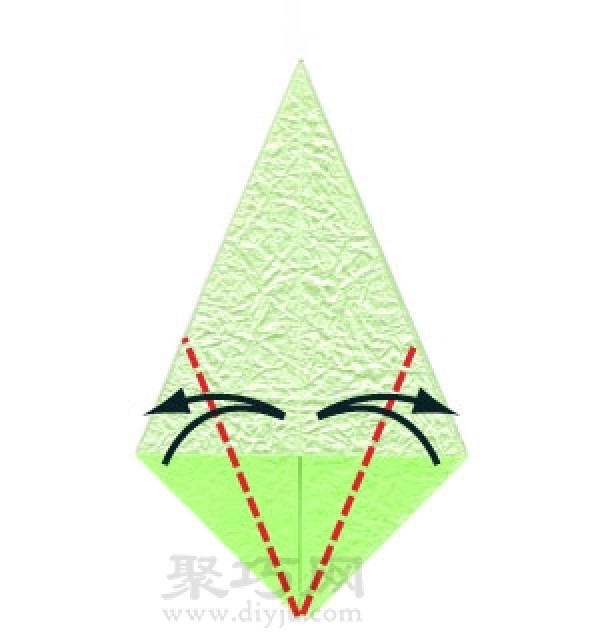 Illustration of steps for making origami frog