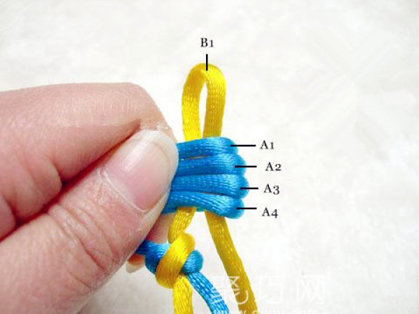 How to braid the Chinese knot Bao Knot 4 sets of Sanbao wiring diagram tutorial