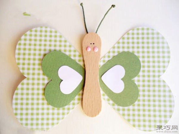 Ice cream stick diy handmade butterfly tutorial illustration