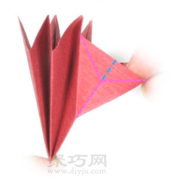 Origami Poinsettia Flower Illustration