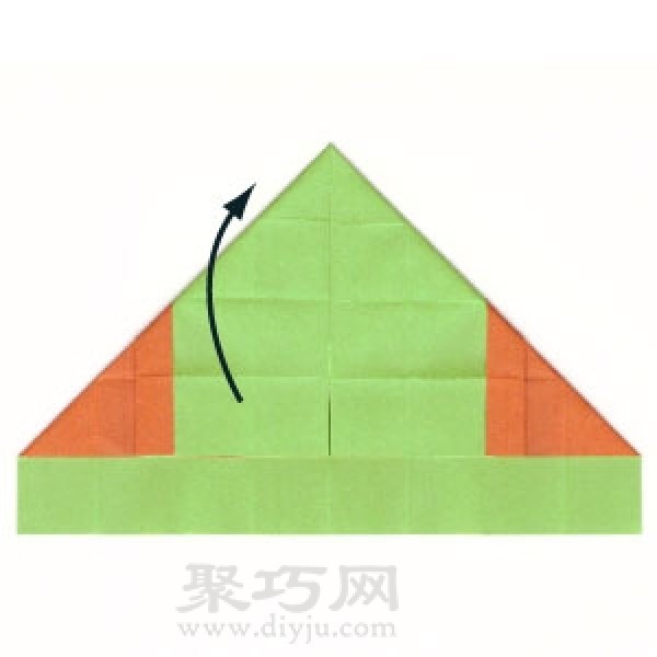 Illustration of how to fold the face of the origami elf