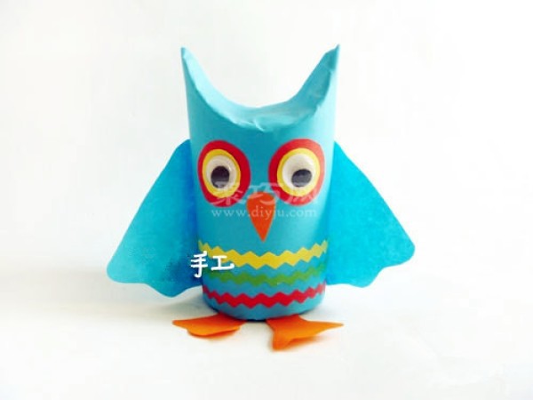 DIY cute owl using waste from roll paper tube Handmade owl from toilet paper tube