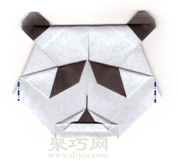 Simple origami panda face folding method