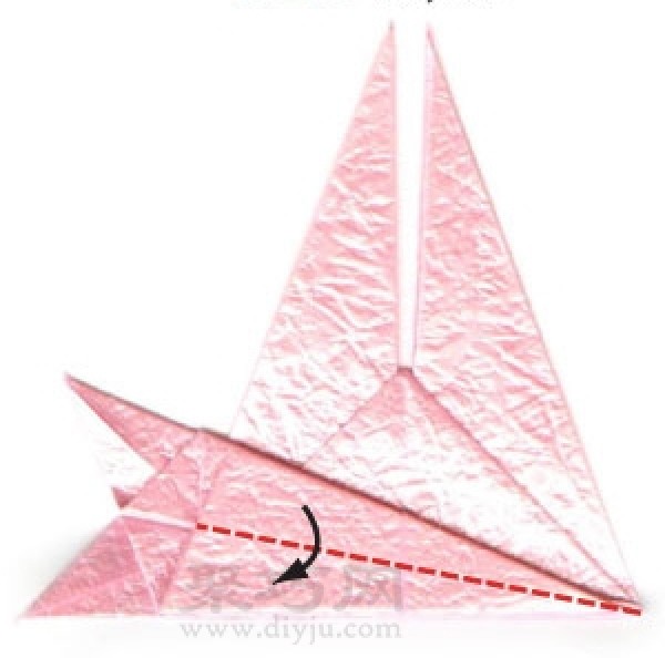 Simple folding method of paper cranes Step by step illustration of folding paper cranes