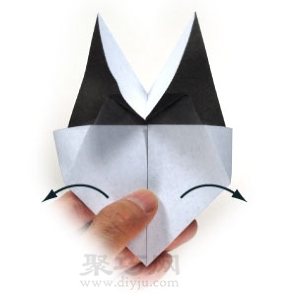 Simple origami panda face folding method