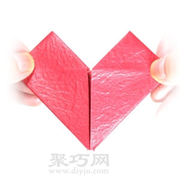 Manual origami double heart folding steps