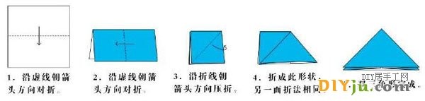 Illustrated tutorial on basic origami symbols and basic folding methods