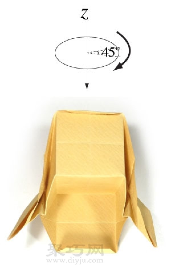 Simple illustration of how to make an origami chair