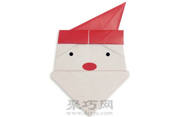 Simple origami diy Santa Claus face tutorial