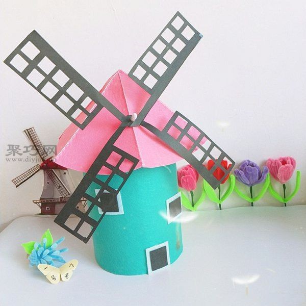 How to transform a dreamy handmade windmill house using milk powder cans