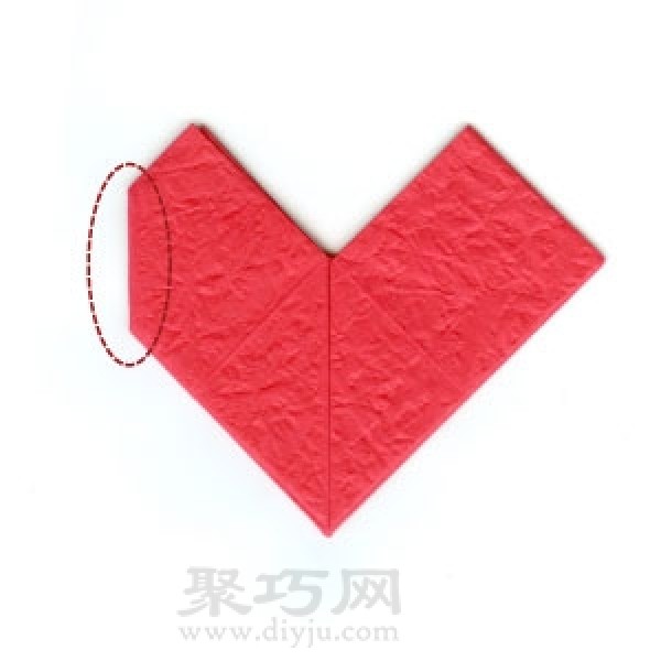 Origami red heart tutorial illustration