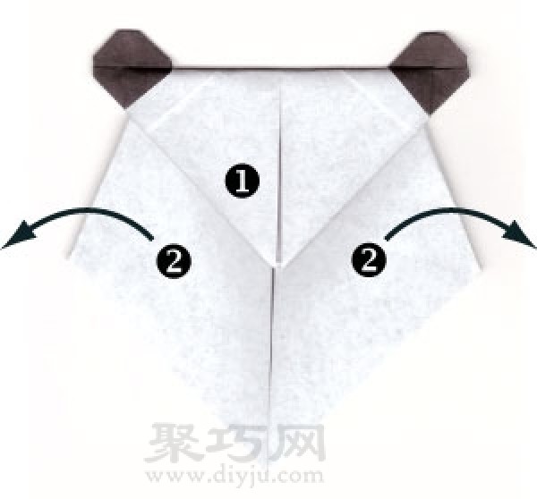 Simple origami panda face folding method