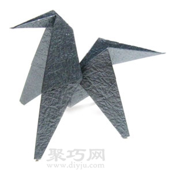 Origami three-dimensional horse folding method steps