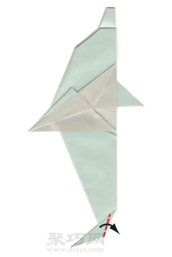 Simple origami dolphin folding method