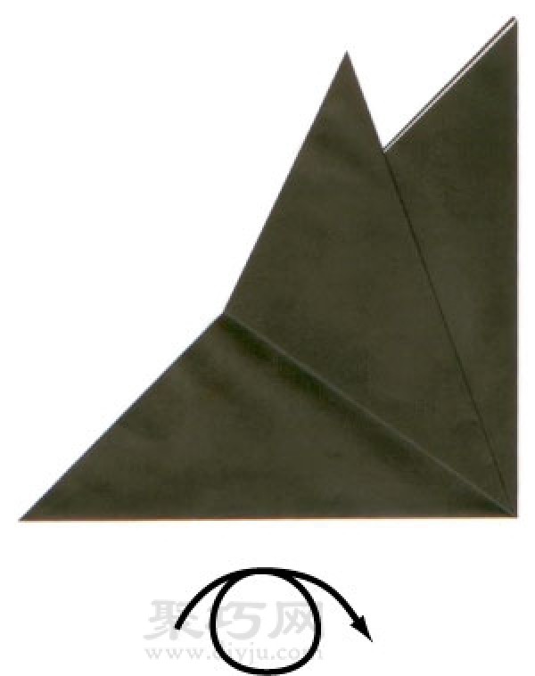 Illustration of steps for making origami cat head