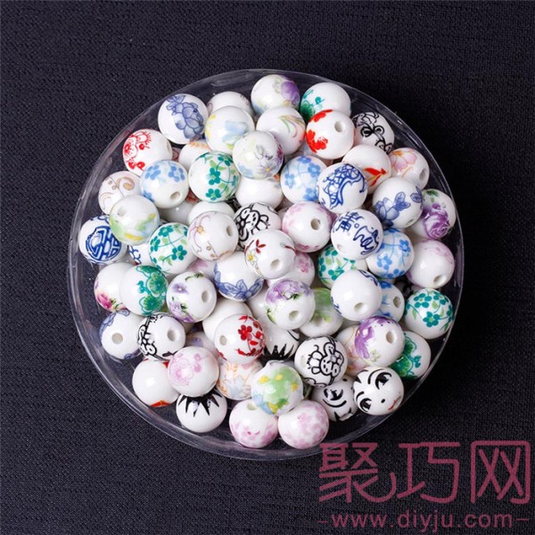 Chinese Knot Material Accessories 12MM Applique Ceramic Balls