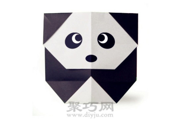 Chubby cute giant panda handmade origami illustration