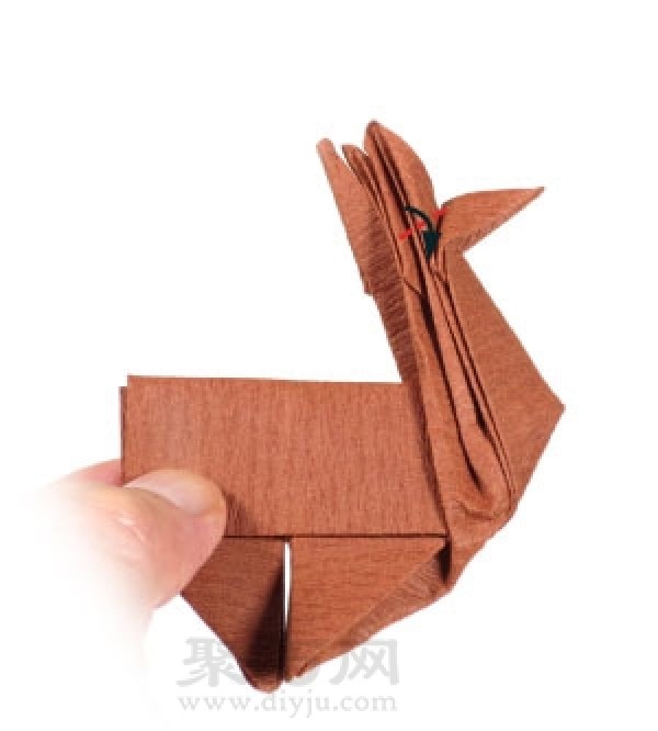 How to make origami three-dimensional reindeer