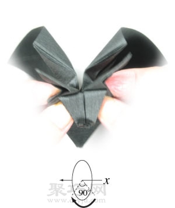 Origami bat tutorial illustration