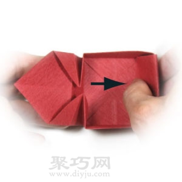 Illustration of how to fold a handmade origami square hat