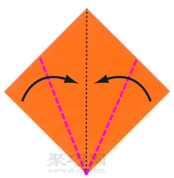 Basic origami folding method: folding square paper into regular octagon