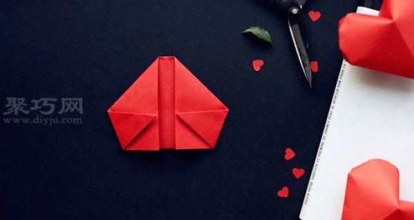 Illustrated tutorial on how to fold a three-dimensional heart How to fold a three-dimensional heart origami