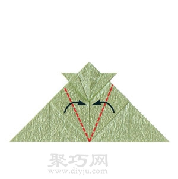 Illustration of simple folding methods of origami turtle