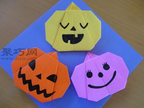 Halloween props pumpkin lantern origami How to make a Halloween pumpkin lantern