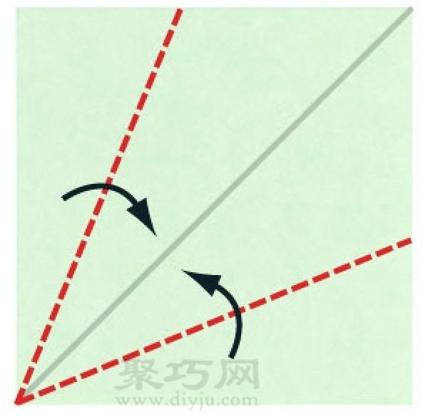 Basic origami folding method: rhombus folding