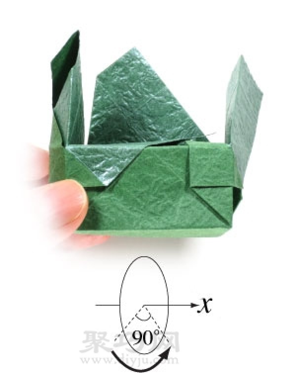 Simple origami illustration of a square box with lid