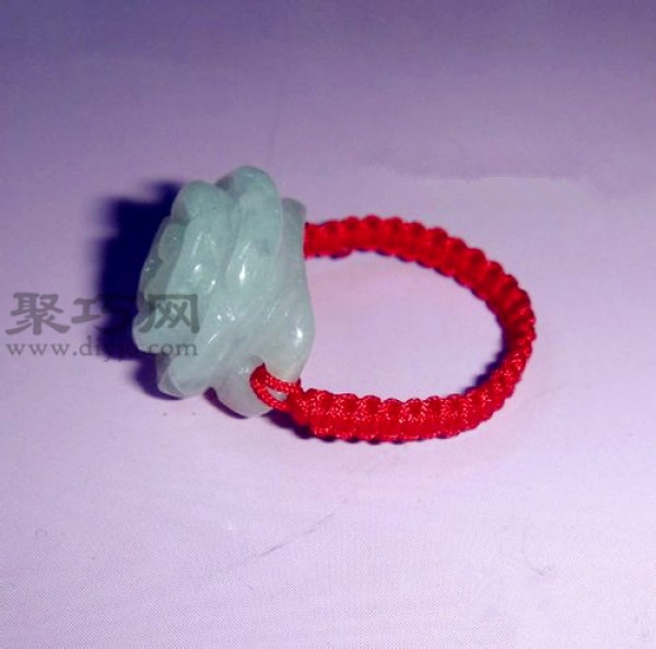 Hand braided ring tutorial teaches you how to braid a red rope jade ring