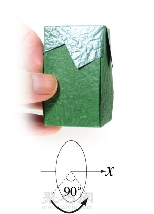 Illustration of origami desktop storage box, you can use it as a pencil storage box