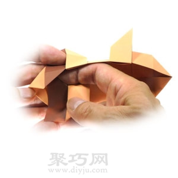 Learn to make origami three-dimensional standing puppy step by step