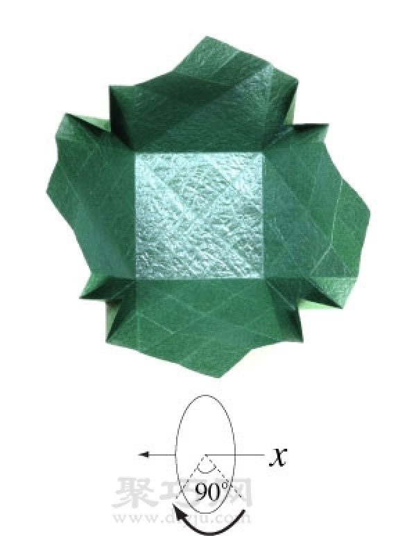 Simple origami illustration of a square box with lid