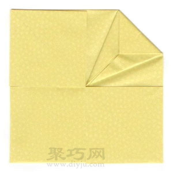 Illustration of folding method of handmade origami square table